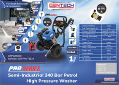 GENTECH SEMI-INDUSTRIAL 240 BAR PETROL HIGH PRESSURE WASHER