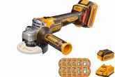 INGCO 20V Brushless Cordless Angle Grinder Kit (115mm) | Includes 4.0Ah Battery, Fast Charger & 5 Cutting Discs