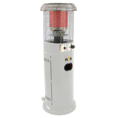 Short Stand Gas Patio Heater 1.35m | Light Cement Grey 11kW LPG Heater