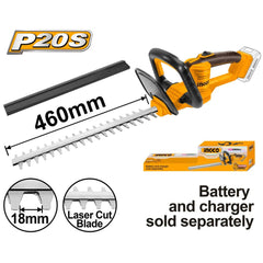 INGCO 20V Cordless Hedge Trimmer | SK5 Blades | 610mm | CHTLI20018 | South Africa