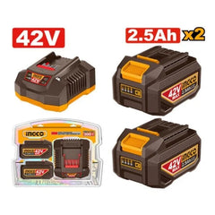 INGCO 42V 2x2.5Ah Battery + Charger Kit | P42M | FBCPM25221 | South Africa