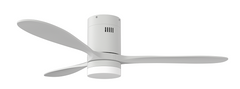 SOLENT FAN Motor Hugger White Blades Wood 3 1320mm White With LED L/Kit + Remote