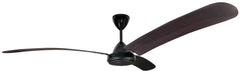 SOLENT FAN Motor High Breeze 100 Black Blade Wood 3 1500mmBent Mahogany + Reg2F Wall Controller