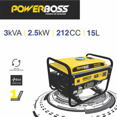 POWERBOSS 3 kVA RECOIL START PETROL GENERATOR