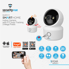 SECURITYVUE SMARTHOME INDOOR CAMERA WITH PTZ AUTO TRACKING 3 MEGA PIXELS