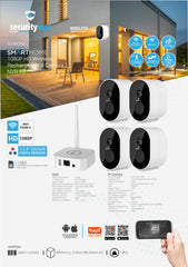 SECURITYVUE SMARTHOME 1080P HD WIRELESS RECHARGEABLE 4 CAMERA NVR KIT