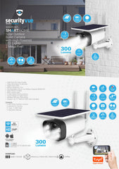 SECURITYVUE SMARTHOME SOLAR OUTDOOR BULLET CAMERA WITH HIGH POWERED LED LIGHTS 2 MEGA PIXEL