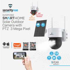 SECURITYVUE SMARTHOME SOLAR OUTDOOR CAMERA WITH PTZ 3 MEGA PIXEL