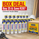 Alcolin White Contractor Acrylic WHITE 260ml BOX DEAL 25PCS