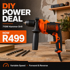 Black & Decker 710W Hammer Drill | Variable Speed | Forward & Reverse | South Africa