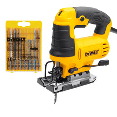 DeWALT 650Watt Variable Speed Jigsaw + 10 Piece Blades Set - DWE349B-ZA