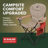 Basecamp Padded Folding Camping Chair | 120kg Capacity with Cup Holder