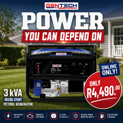 GENTECH POWER 3 kVA Recoil Start Petrol Generator - Reliable & Portable Power