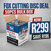 FOX Cutting Disc Steel 115 mm x 1.0 mm Box 50PCS Bulk Deal
