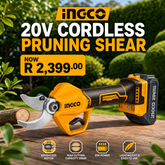 INGCO 20V Cordless Pruning Shear | Cuts 30mm Branches | Tool Only | CSSLI20308 | South Africa