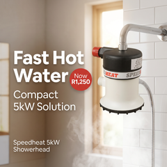 Speedheat 5kW Instant Hot Water Showerhead | No Geyser Needed | South Africa
