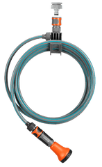 Gardena City Gardening Terrace Spiral Hose, 7.5m, Complete with Integrated Hose Bracket, Fittings & Sprayer