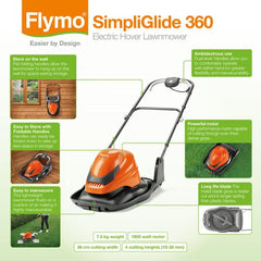 Flymo SimpliGlide 360 Hover Lawnmower 1800W | Floats on Air | SA's #1 Best Seller | South Africa