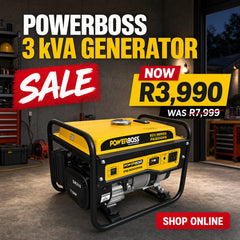 POWERBOSS 3 kVA Recoil Start Petrol Generator — 230V Portable Backup Power