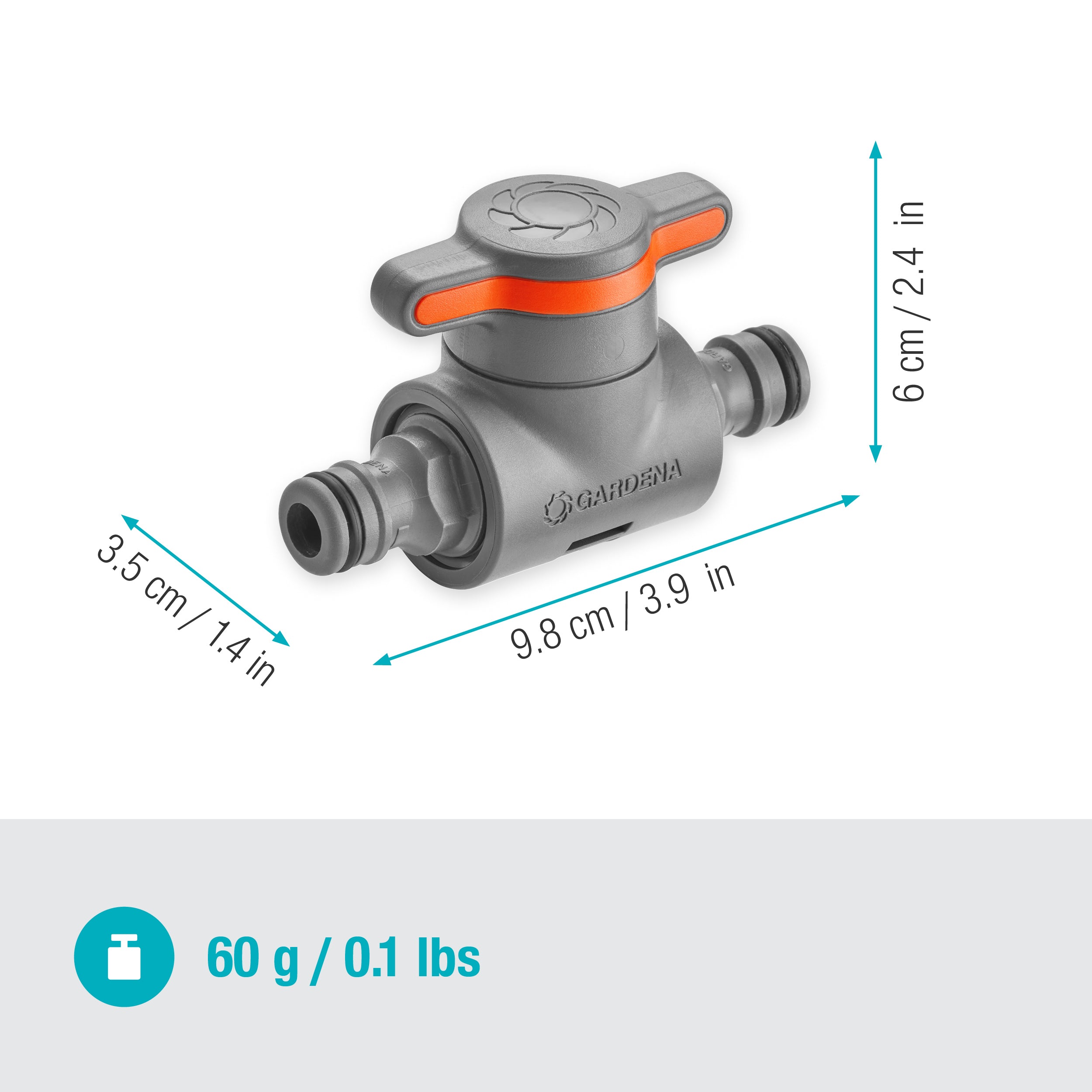 GARDENA Coupling with Flow-Control Valve