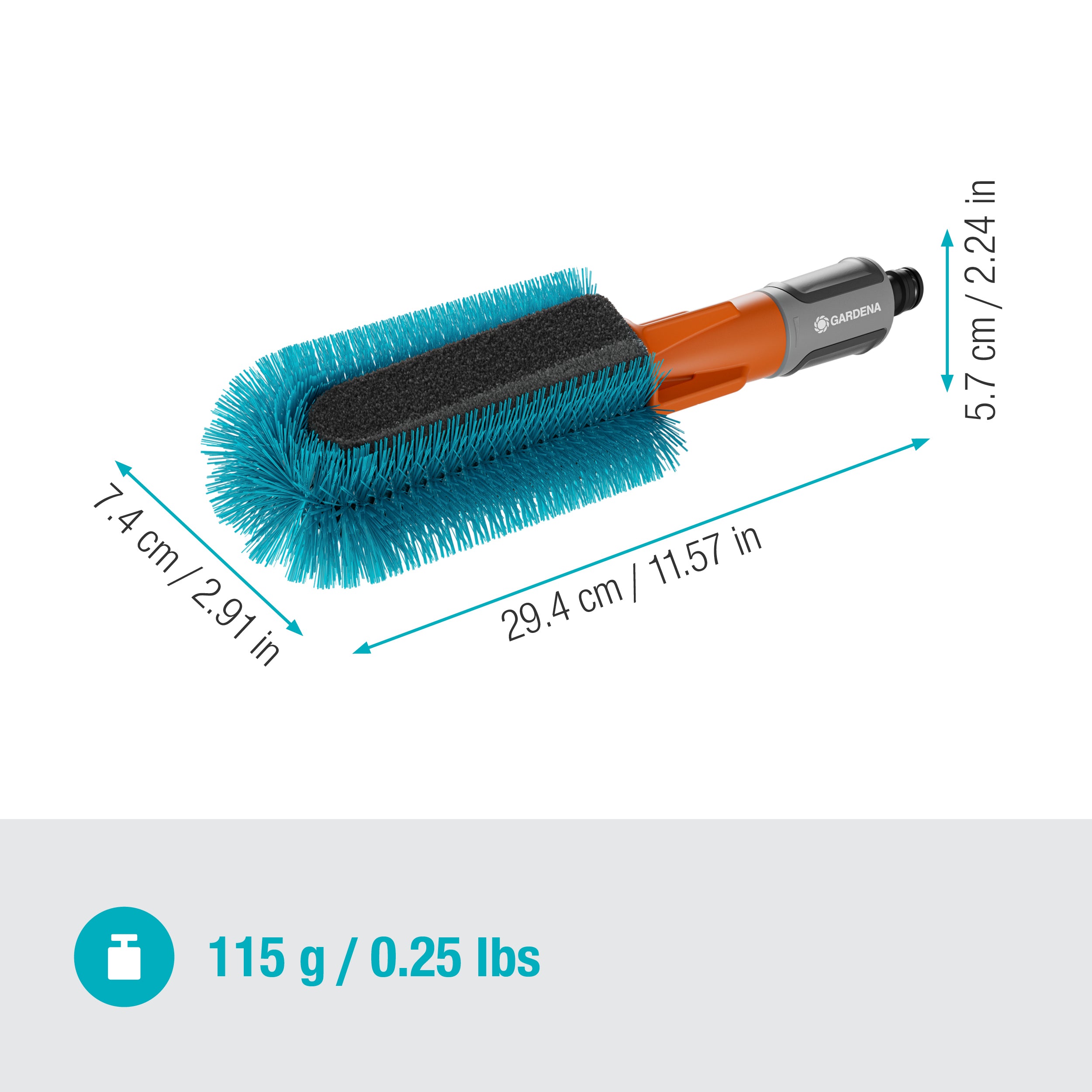 GARDENA Cleansystem Bike Brush, for cleaning bicycles, trailers etc