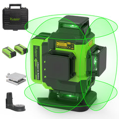 Huepar LS04CG 4D 16-Line Green Laser Level | 360° Cross-Line Tool for Tiling & Construction