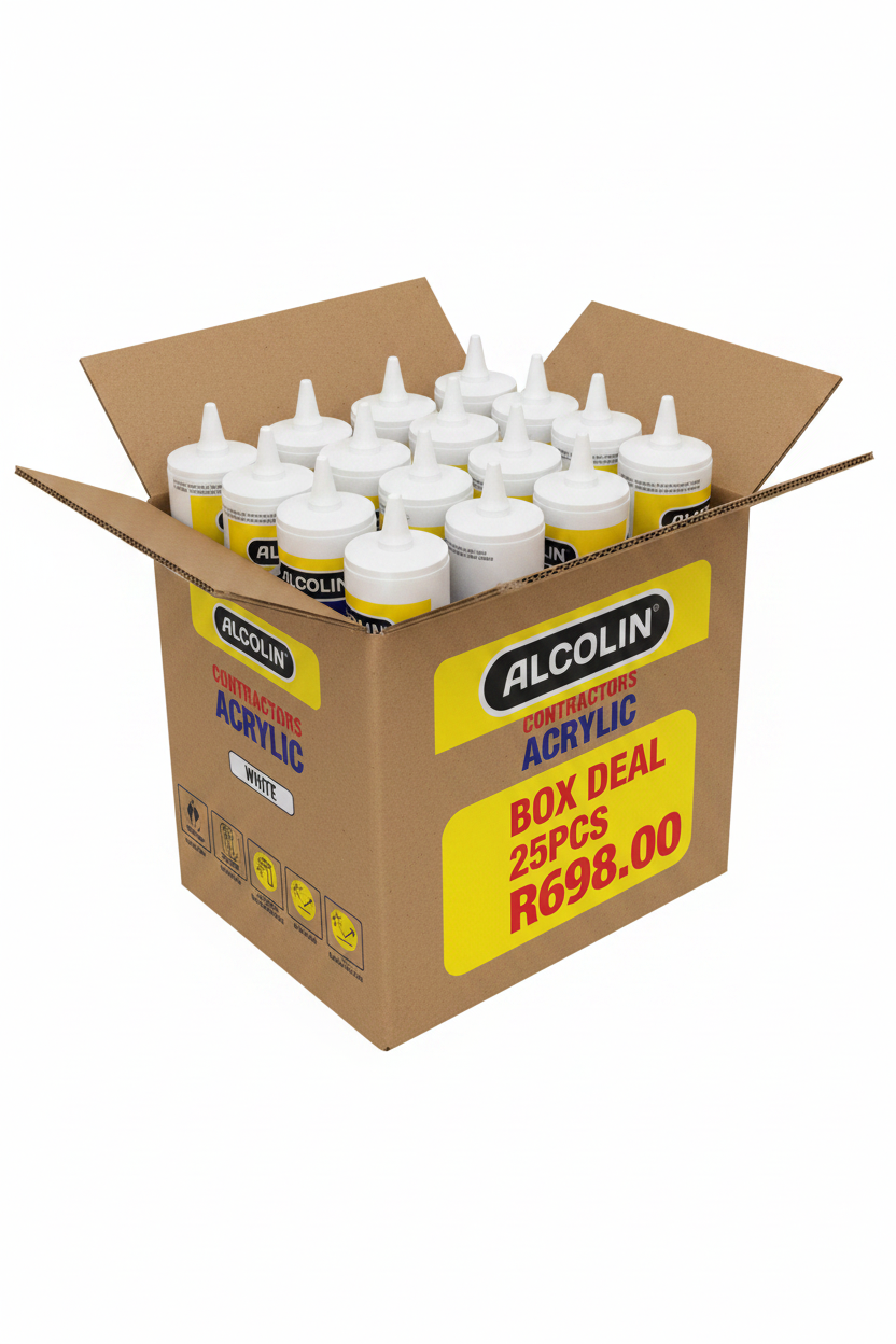 Alcolin White Contractor Acrylic WHITE  260ml BOX DEAL 25PCS