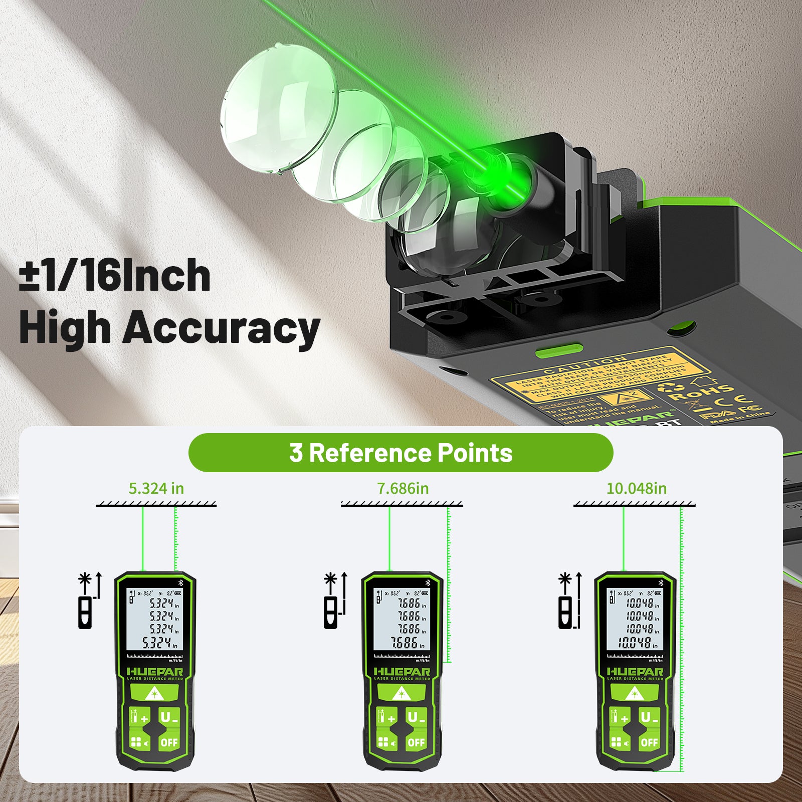 Huepar S120G-BT Green Laser Distance Measure