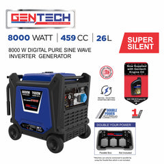 GENTECH POWER 8000 WATT DIGITAL PURE SINE WAVE INVERTER PETROL GENERATOR