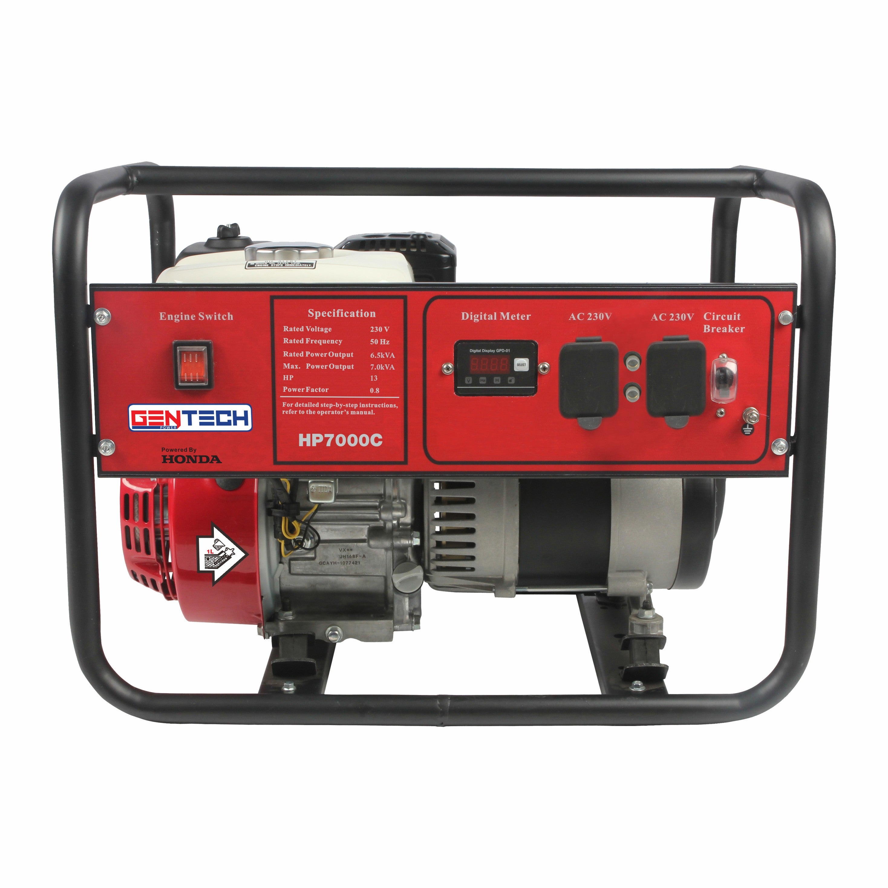 GENTECH POWERED BY HONDA 7.0 kVA PETROL GENERATOR