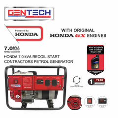 GENTECH POWERED BY HONDA 7.0 kVA PETROL GENERATOR