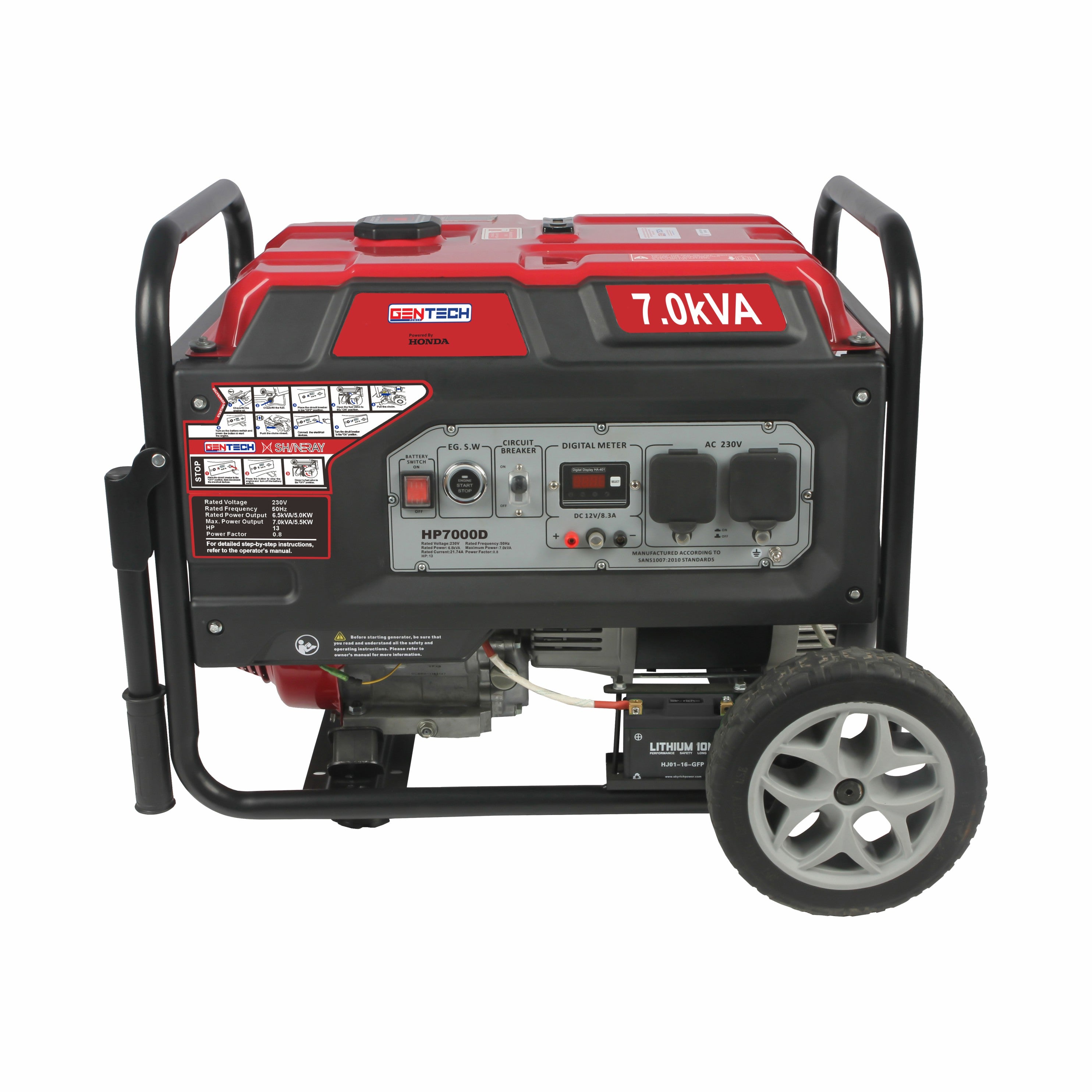 GENTECH POWERED BY HONDA 7.0 kVA PETROL GENERATOR