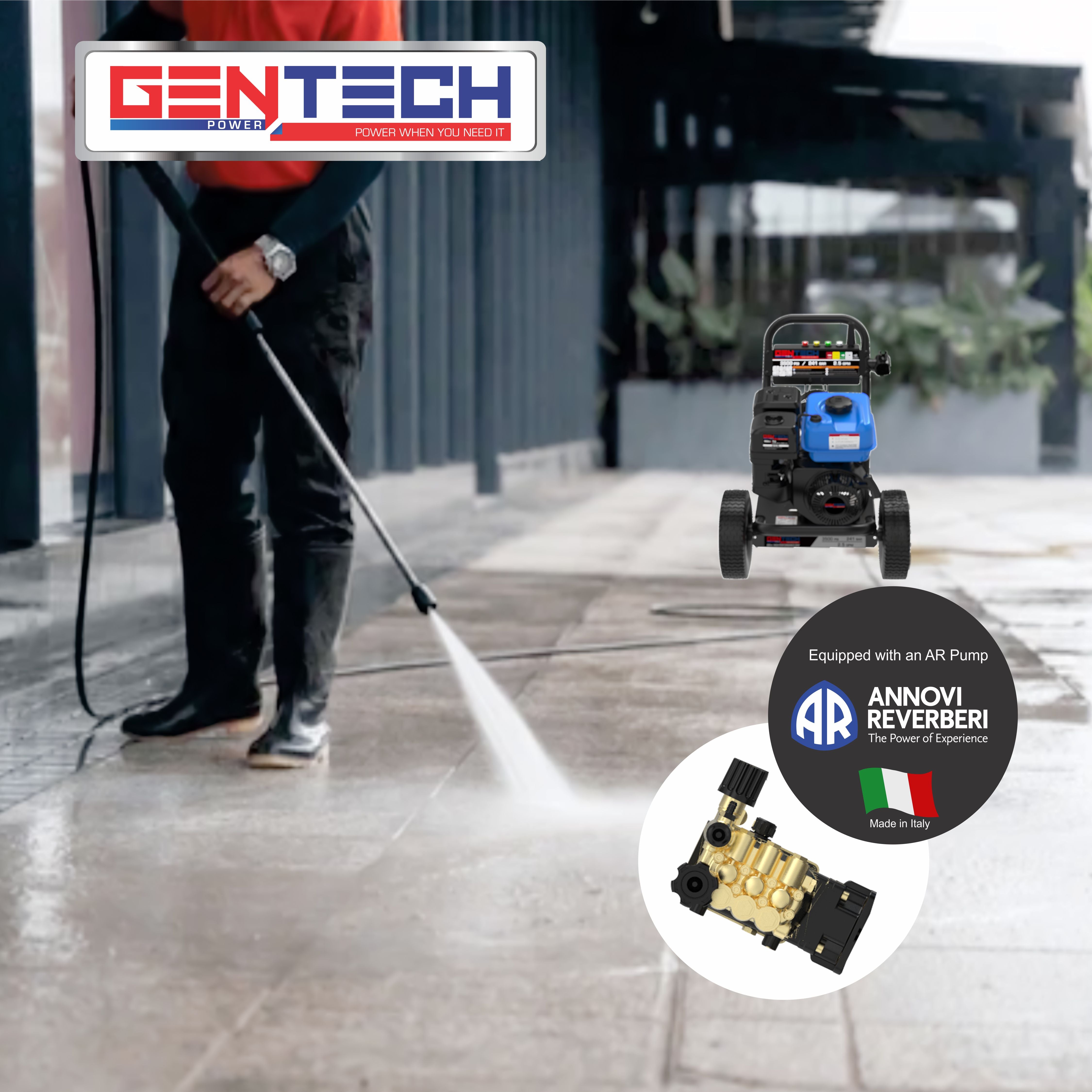 GENTECH SEMI-INDUSTRIAL 240 BAR PETROL HIGH PRESSURE WASHER