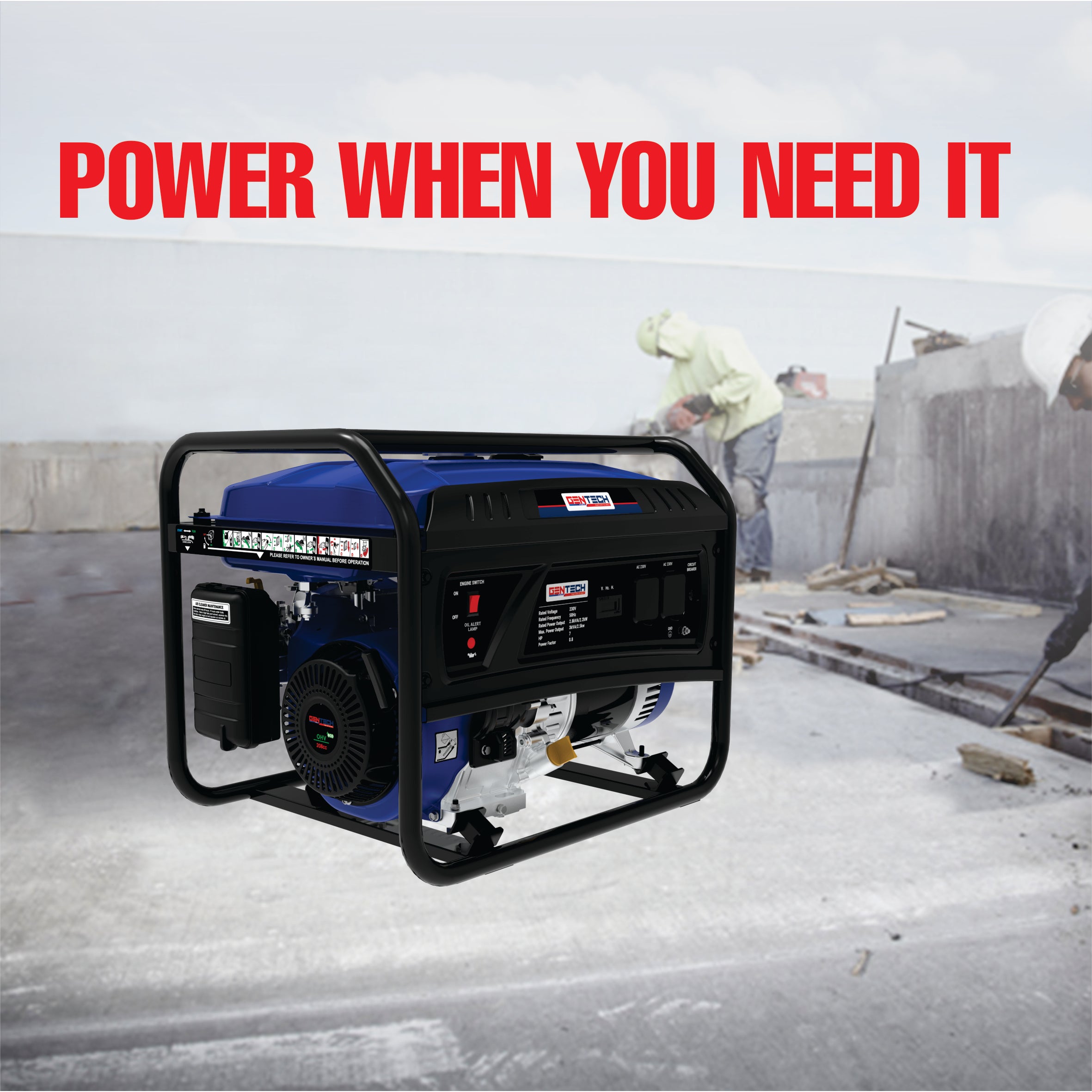 GENTECH POWER 3 kVA RECOIL START PETROL GENERATOR