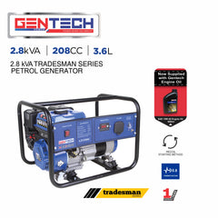 GENTECH POWER 2.8 kVA TRADESMAN SERIES PETROL GENERATOR