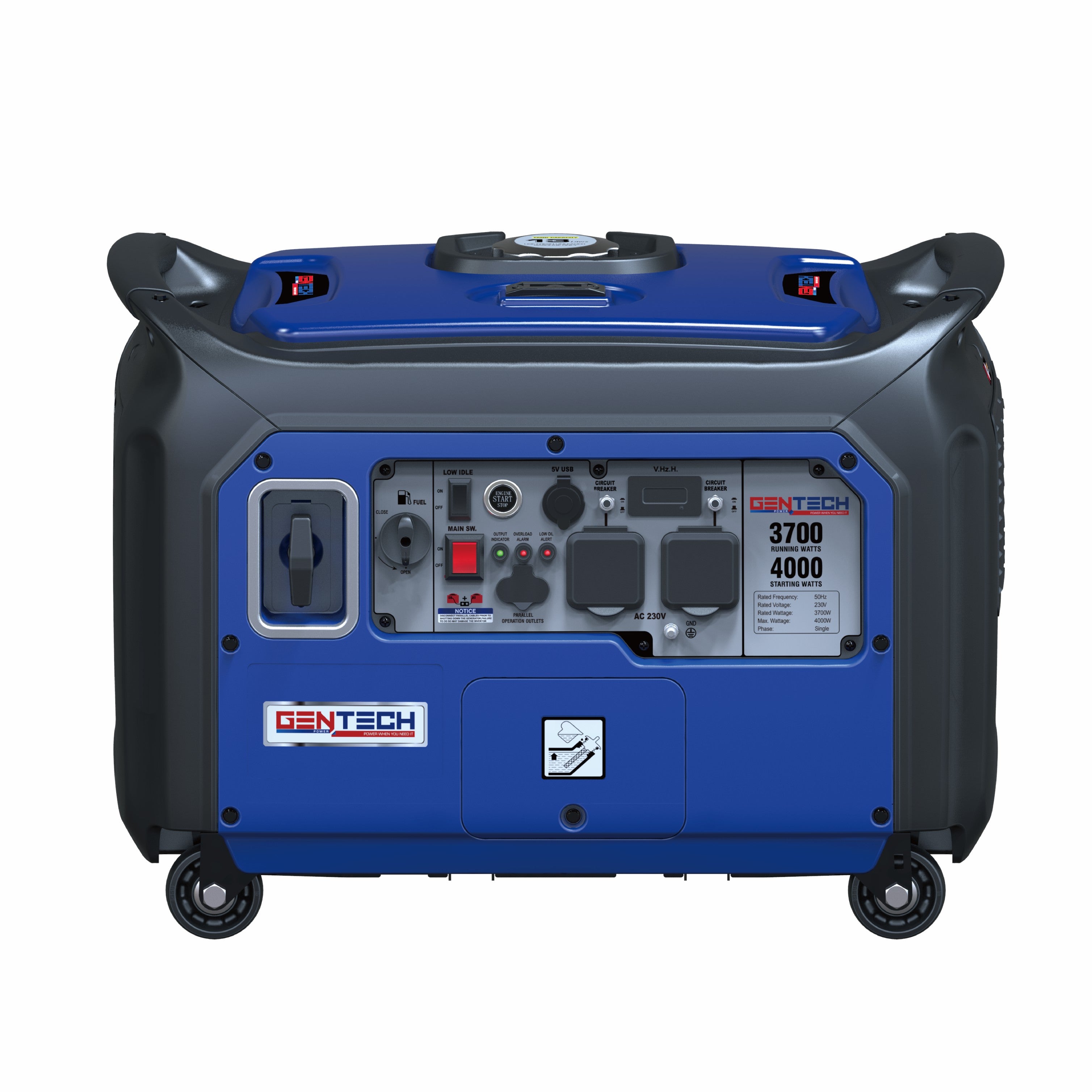 GENTECH POWER 4000 WATT DIGITAL PURE SINE WAVE INVERTER PETROL GENERATOR