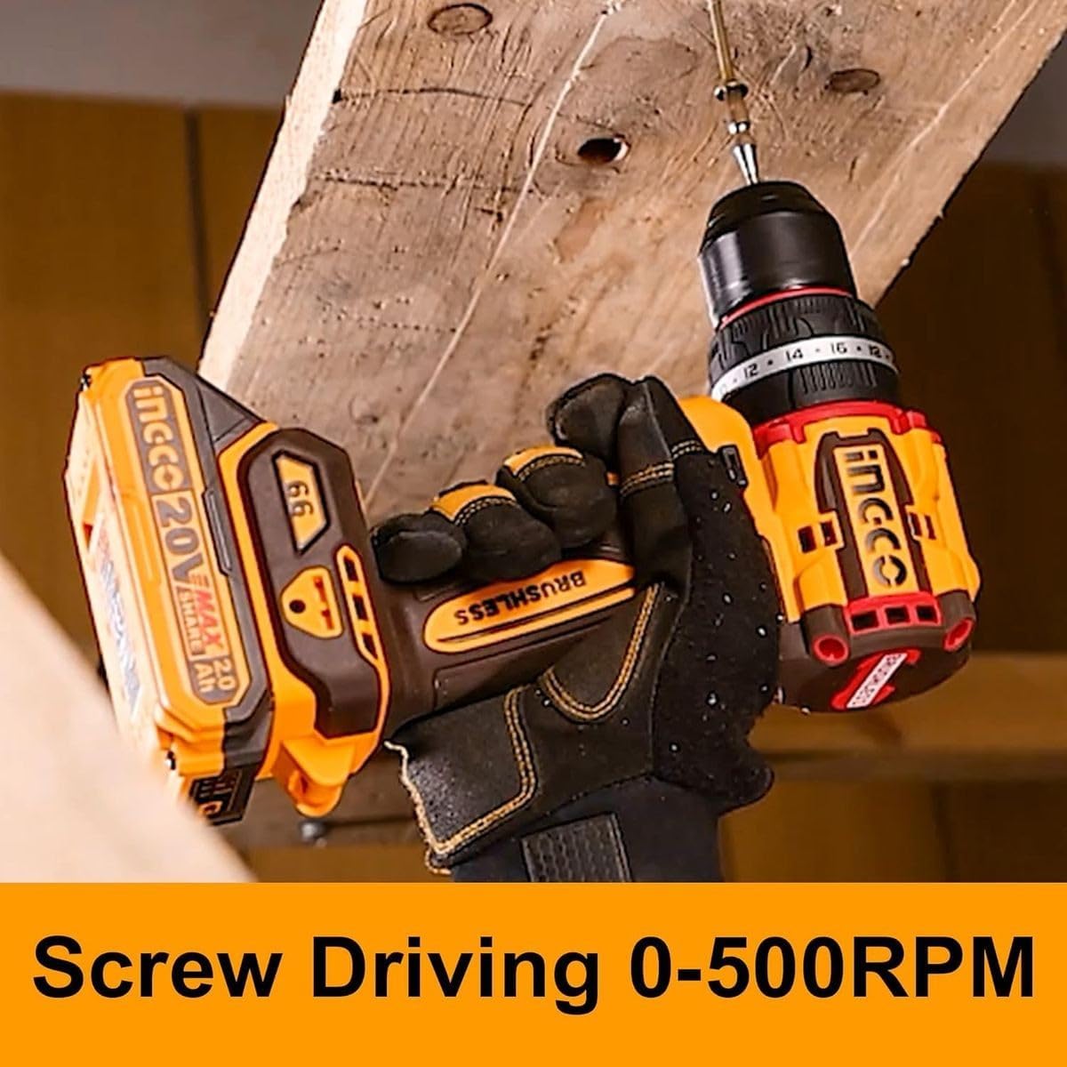 Ingco CIDLI206681 20V 66Nm Compact Brushless Cordless Impact Drill