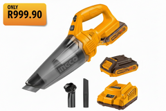INGCO 20V Cordless Vacuum Cleaner | 2.0Ah Battery &amp; Charger Included | CVLI20126 | South Africa
