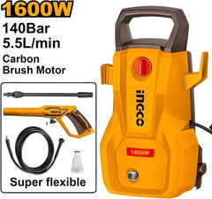 INGCO 1600W Electric Pressure Washer 140 Bar (HPWR16008)