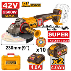 Ingco Grinder Kit 42V 230mm 2600W