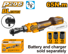 INGCO P20S 20V Brushless Cordless Ratchet Wrench 3/8" | 65Nm | Body Only | South Africa