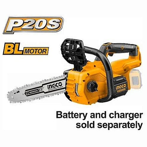 INGCO 20V Cordless Brushless Chainsaw | 30cm Bar | Cordless Garden Power Tool | CGSLI20128