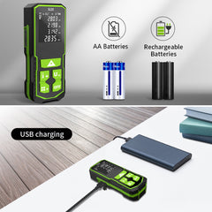 Huepar S120A Laser Distance Measure (120m) | Digital Tape with Angle Sensor & Backlit LCD