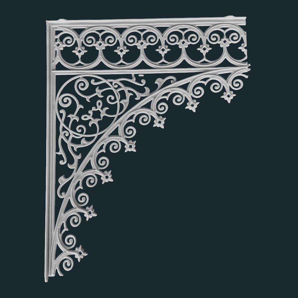 LACE DOUBLE CORNER 455X575X15MM WHITE