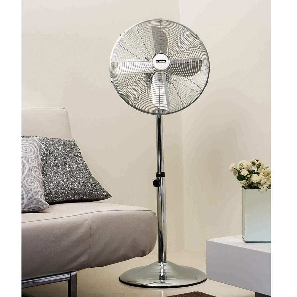 FAN Standing Fan 4 Blades Satin Chrome