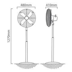 FAN Standing Fan 4 Blades Satin Chrome