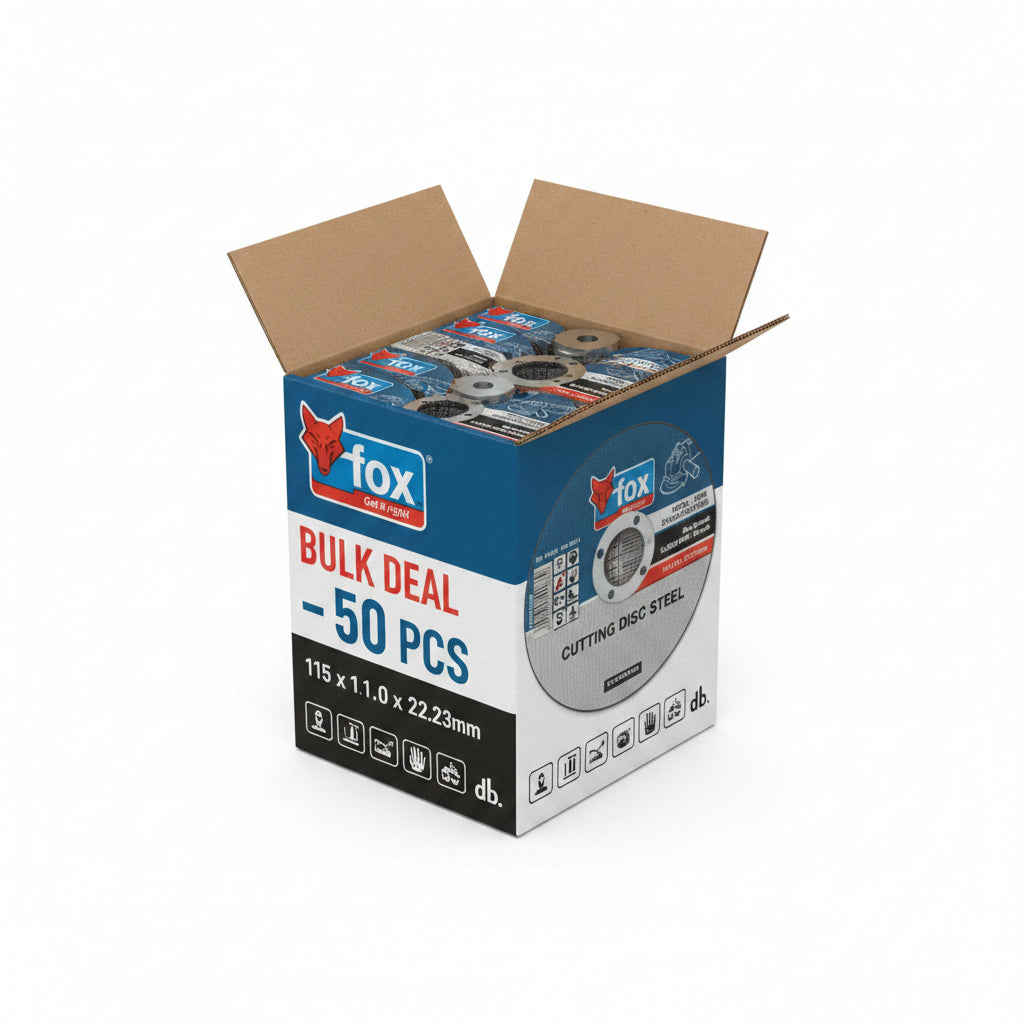 FOX Cutting Disc Steel 115 mm x 1.0 mm Box 50PCS Bulk Deal