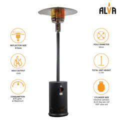 Gas Patio Heater with Flat-Top Cabinet Design | 13kW LPG Outdoor Heater