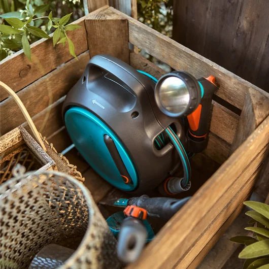 GARDENA Portable Hose Box Move 10m | Easy Crank Rewind | Complete Watering Kit | South Africa