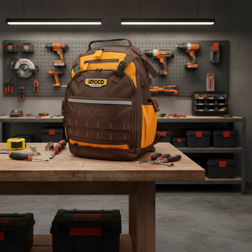 INGCO Tool Backpack 8kg | 10 Tool Slots | Waterproof | Laptop Section | HBP01028 | South Africa
